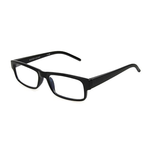 Foster Grant Men's Rick Rectangular Reading Glasses, Brown/Transparent, 59 mm