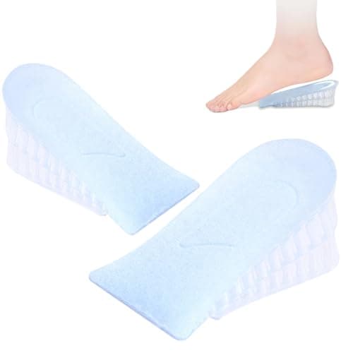 House of Quirk Height Increase Insoles – 1 Pair Orthopedic Heel Lift Inserts for Men & Women, Arch Support Shoe Pads with Shock Absorption, 3.5 cm (1.4 in) Height Boost (White/Grey)
