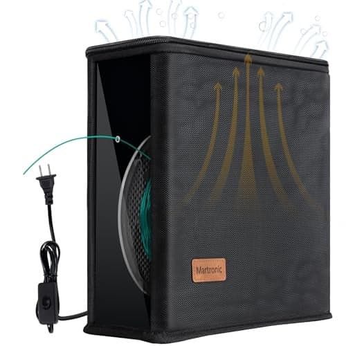 Martronic 3D Printer Filament Dryer & Active Feeder | Print-While-Drying Spool Holder | 25W Continuous Silent Filament Warmer | Optimized for PLA/PETG/TPU | Dust-Proof & Portable