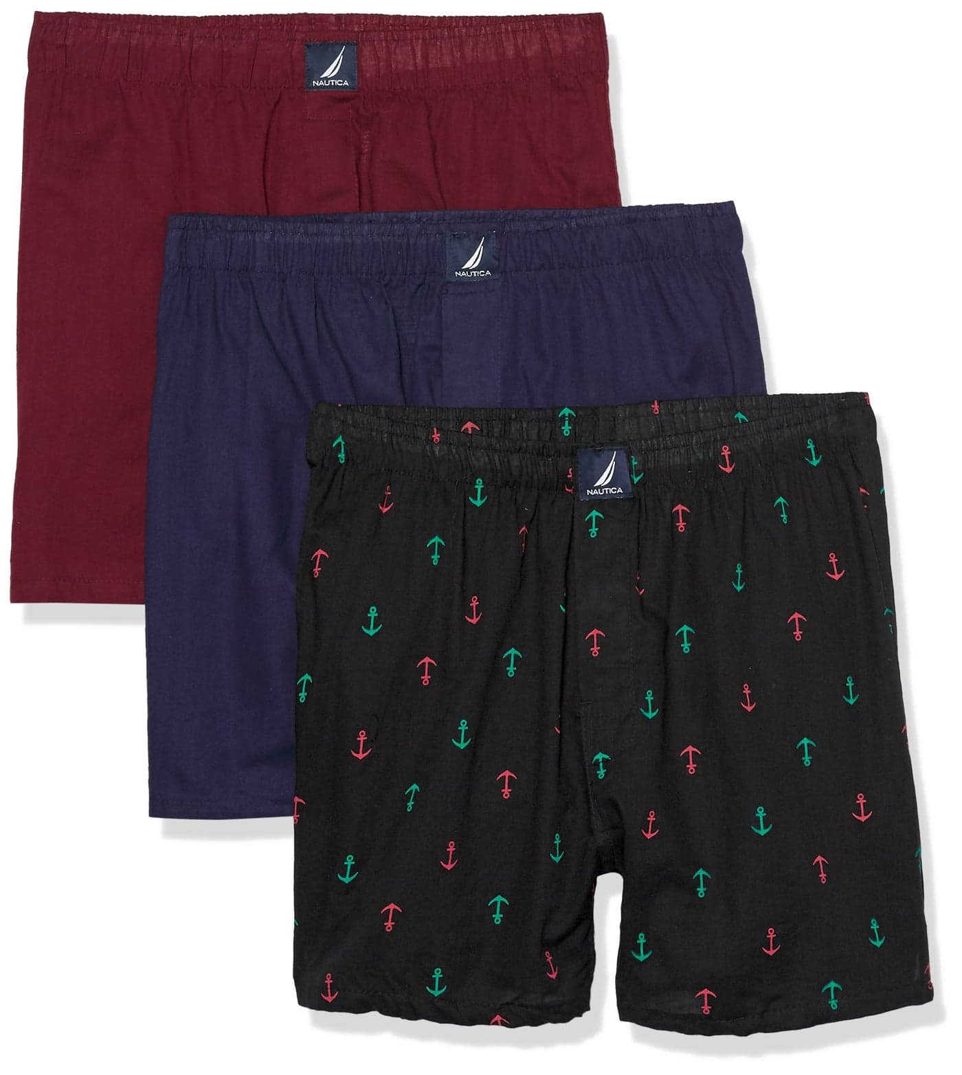 Nautica Men's Cotton Woven 3 Pack Boxers