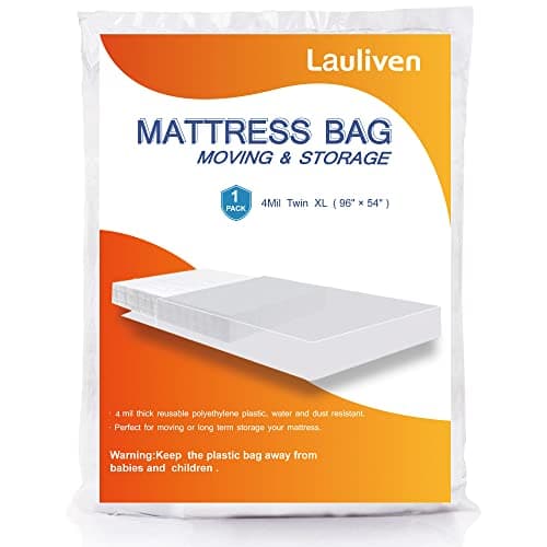 4 Mil Mattress Bag for Moving and Storage, Twin XL Mattress Storage Bag, Plastic Heavy Duty Mattress Bags for Long -Term Storage and Disposal, Mattress Furniture Cover, 1 Pack