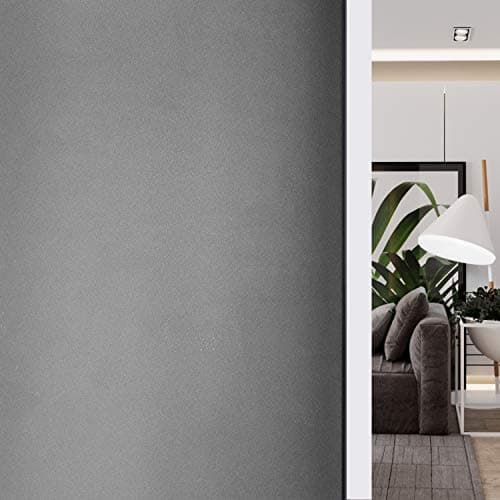 HIDBEA Frosted Window Privacy Film - Non Adhesive Static Cling Glass Stickers Sun UV Blocking Heat Control Door Covering Decals for Home Office, Frosted Gray, 17.5 x 78.7 Inch
