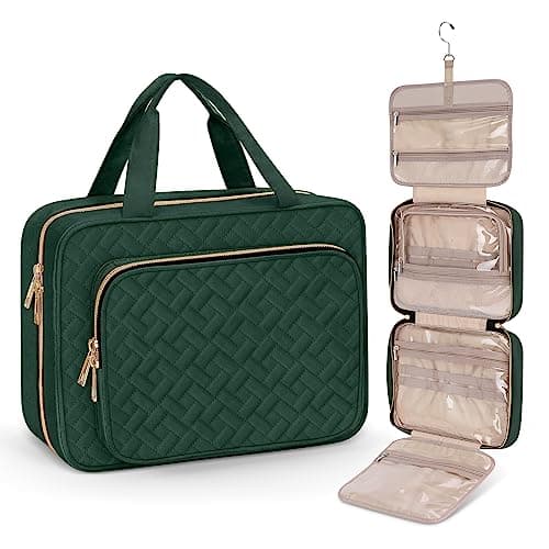 Wedama Toiletry Bag for Women, Large Cosmetic Travel Bag, Hanging Toiletry Bag for Bathroom, Thickened PVC Waterproof Travel Makeup Bag, Toiletries Bag for Travel Business Trips and Camping
