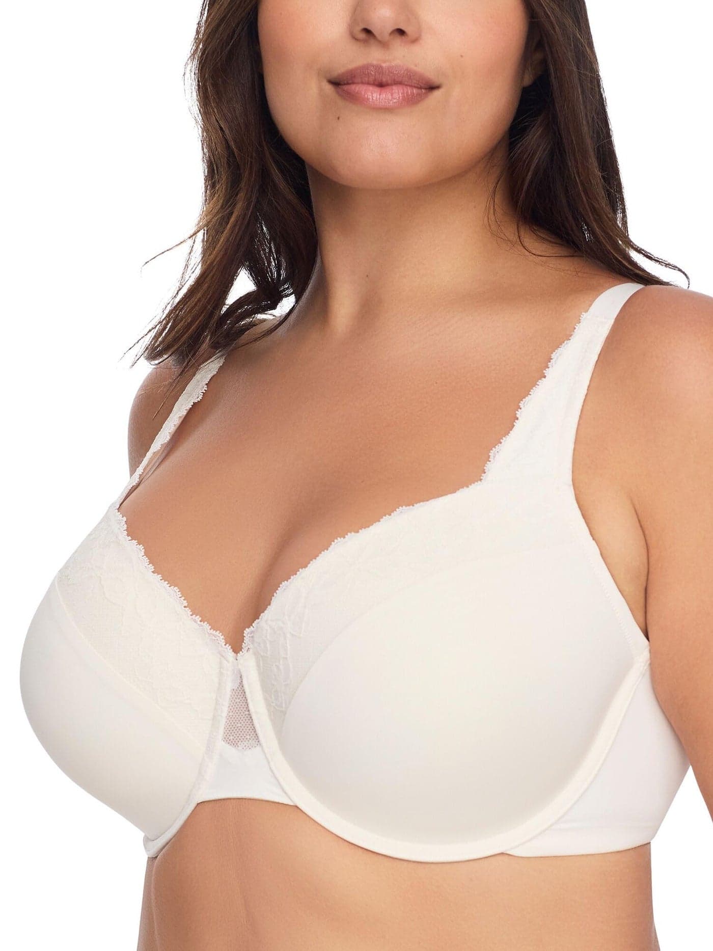 Olga Women's Plus Size Cloud 9 Underwire Contour Bra with Lace, Gardenia, 36DD