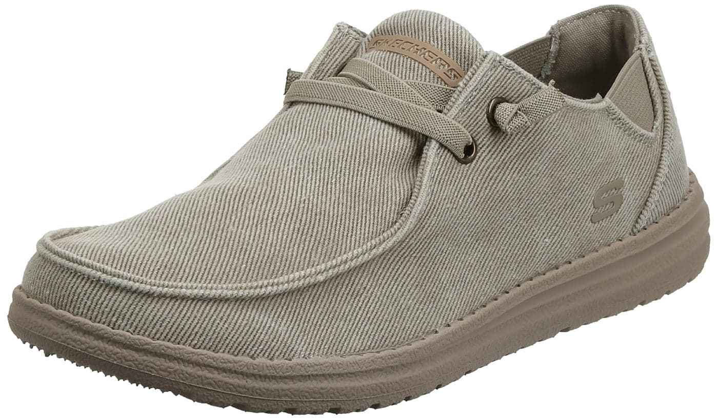 Skechers Men's Melson-raymon Canvas Slip on, Taupe, 13