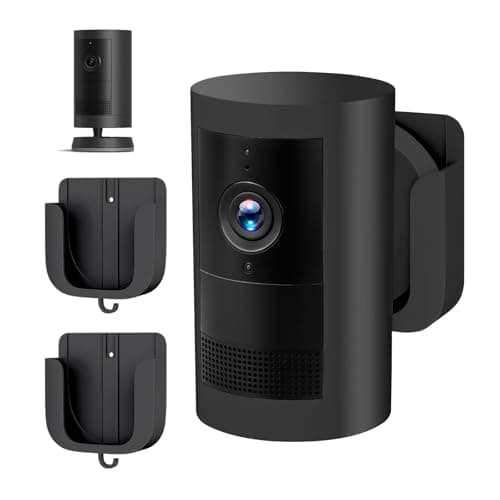 No Drill Wall Mount for Ring Outdoor Cam Plus, Easy Installation with Strong Adhesive Tape or Screws, Indoor Camera Mount for Ring Camera, 2Pack, Black