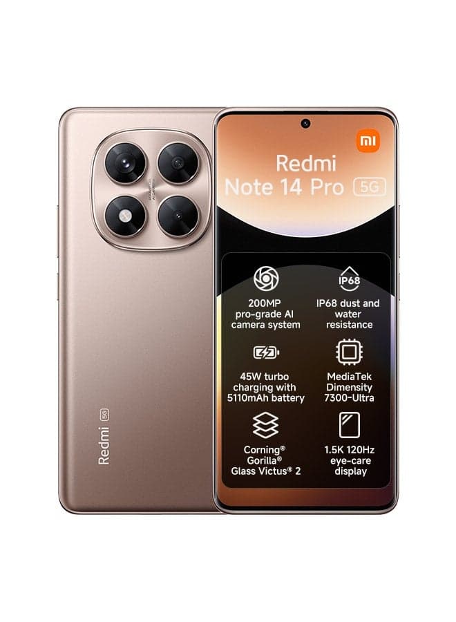 Redmi Note 14 Pro 5G Sand Gold 12GB RAM 512GB - Global Version