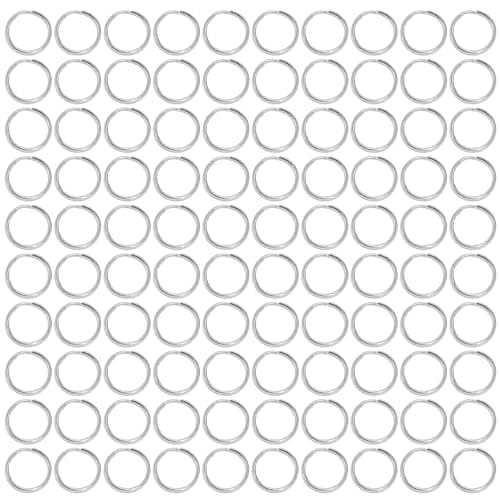 Shapenty Mini Metal Split Key Ring Chain Link Clasp Connector for Home Office Keys Organized, Jewelry Making, Zipper Tabs, Dog Tags, USB Drives and Paracord Art Crafts, 100PCS (Silver, 15mm/0.6inch)
