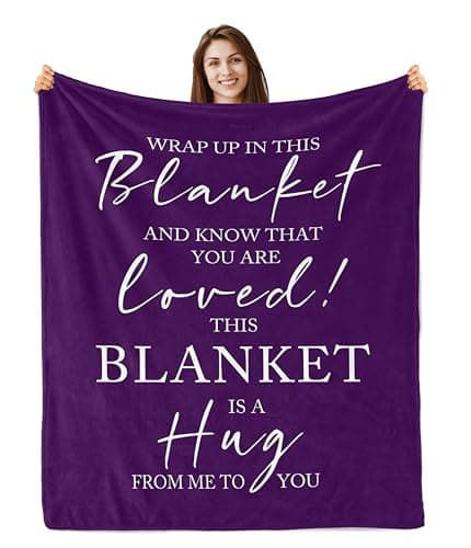 Butonus Get Well Gifts for Women After Surgery, Blanket for Woman, Thinking of You Gifts for Women, Inspirational Encouragement Healing Purple Hug Blanket 60"X50"