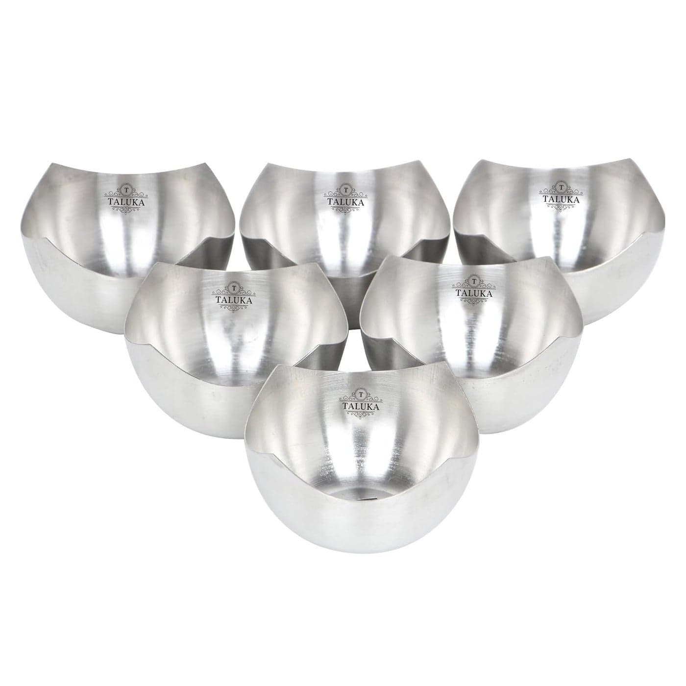 Taluka Stainless Steel Dessert Bowls 100 gm each Set of 6 Silver