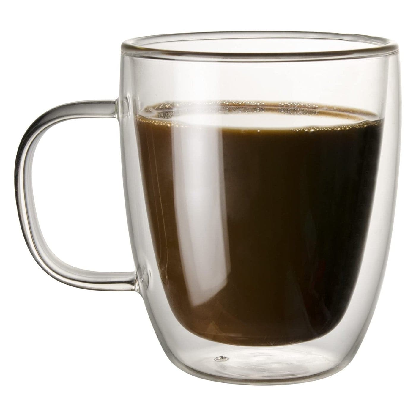 Glass Coffee Mug Double Wall Insulated Glass Cup 12 Oz Heatresistant Clear Coffee Mug for Tea Coffee Latte Espresso Cappuccino and Beverage Set of 1 Round
