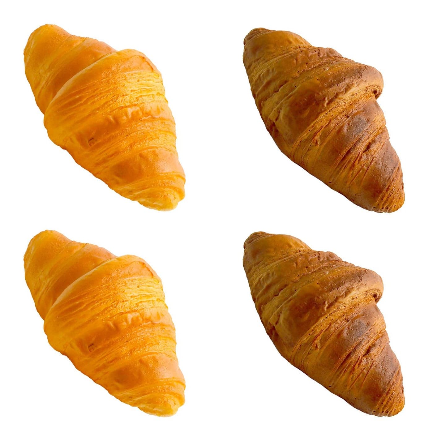 4 Pcs Artificial Croissant Rolls Simulation PU Fake Bread Realistic Food Bread Decoration Model Kitchen Photo Props