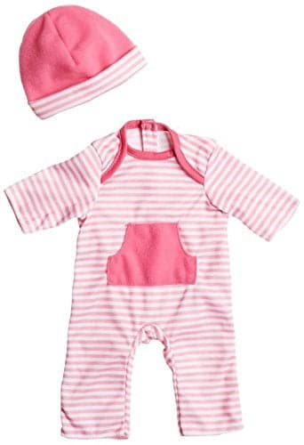 JC Toys Berenguer Boutique La Baby Doll Outfit 2 Piece Hot Pink Striped OnesieWashable Ages 2 Fits Dolls 9 12