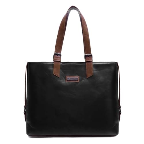 VISMIINTREND Laptop Tote Bag for Women | Office Handbags for Girls | Ladies Purse| Fits Up to 15.6” Laptop with Padded Compartment | Trendy Work Tote for College & Work, Gifts for Women (Black)