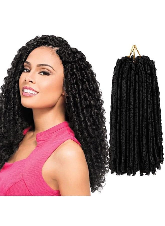 Urban Soft Dread Crochet Hair - 4 Packs Straight Faux Locs Crochet Hair Soft Dreadlocks Locs Crochet Soft Locs Faux Locs Braids 2 STYLE in ONE (4 Packs,#1B)