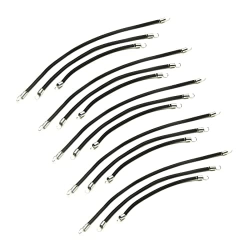 15Pcs Bungee Cords Elastic String for RC Rock Crawler Truck Roof Rack Upgrade Parts Black (10cm/15cm/20cm)