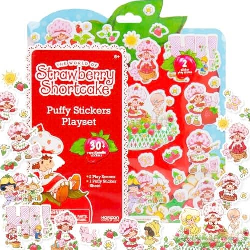 Strawberry Shortcake Puffy Sticker Playset Cute Puffy Stickers DoubleSided Play Scene Sticker Books for Kids Toddler Activity Book Kids Activities Reusable Sticker Book