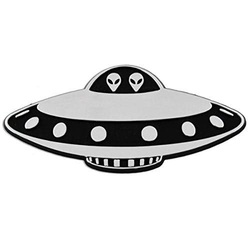 UFO Saucer Plastic Auto Emblem Silver4 x 1 34