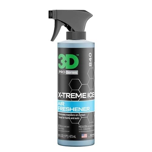 3D X-Treme Ice Air Freshener – 16oz Water-Based Spray – Long-Lasting, Non-Toxic Odor Eliminator – Safe for Pets & People – Crisp, Invigorating Scent for Cars & More
