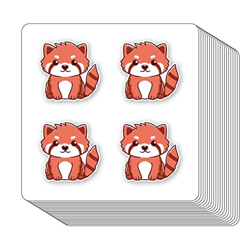 Red Panda Stickers 1in for Scrapbooking Arts Craft Kids DIY Calendars Journals 80Pack
