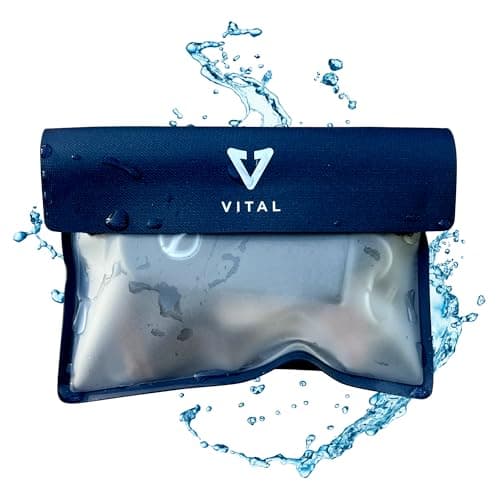 VITAL Waterproof Wallet for Swimming Small Waterproof Key Holder Pouch Submersible Floating Rain Water Proof Surfing Car Key Fob Case Dry Bag with Wrist Ankle Strap