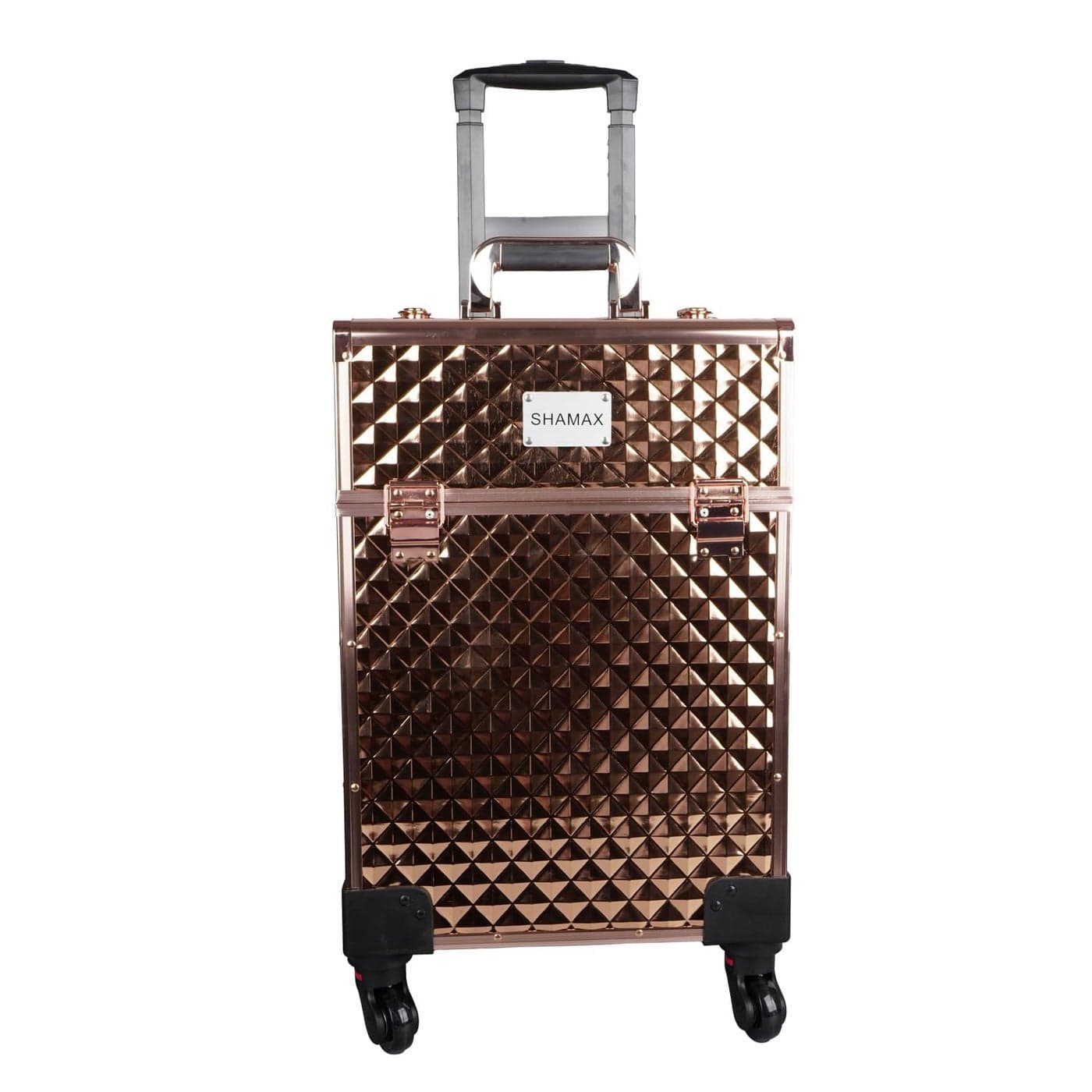 SHAMAX Professional Makeup Organizer Trolley With Wheels Jumbo Multi Function Artist Rolling Trolley Vanity Trolley Beauty Train Case Cosmetic Organizer Makeup Cosmetic Vanity Trolley3599 Rosegold