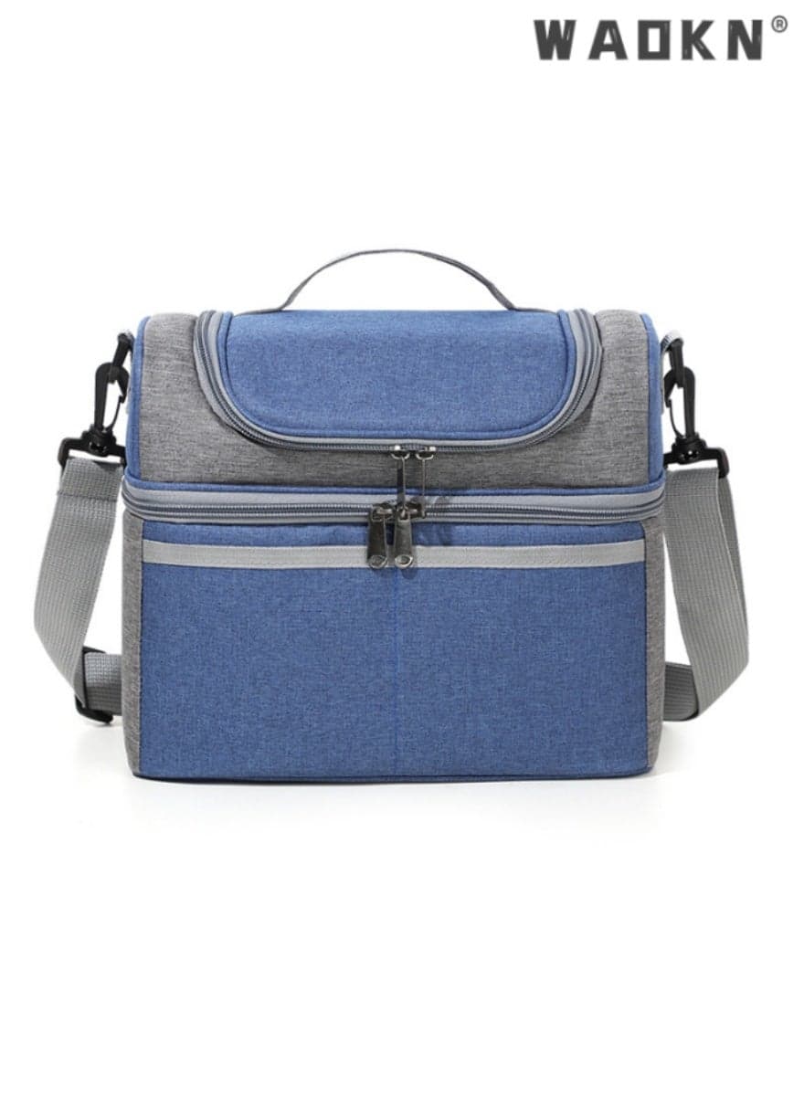 Dual-Layer Insulated Lunch Bag - Simple Thermal Food Carrier, Portable Meal Tote with Adjustable Shoulder Strap, Ideal for Keeping Food Warm or Cool, Perfect for Work, School, or Picnic Use