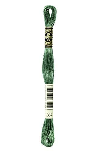 DMC 117-367 Mouline Stranded Cotton Six Strand Embroidery Floss Thread, Dark Pistachio Green, 8.7-Yard