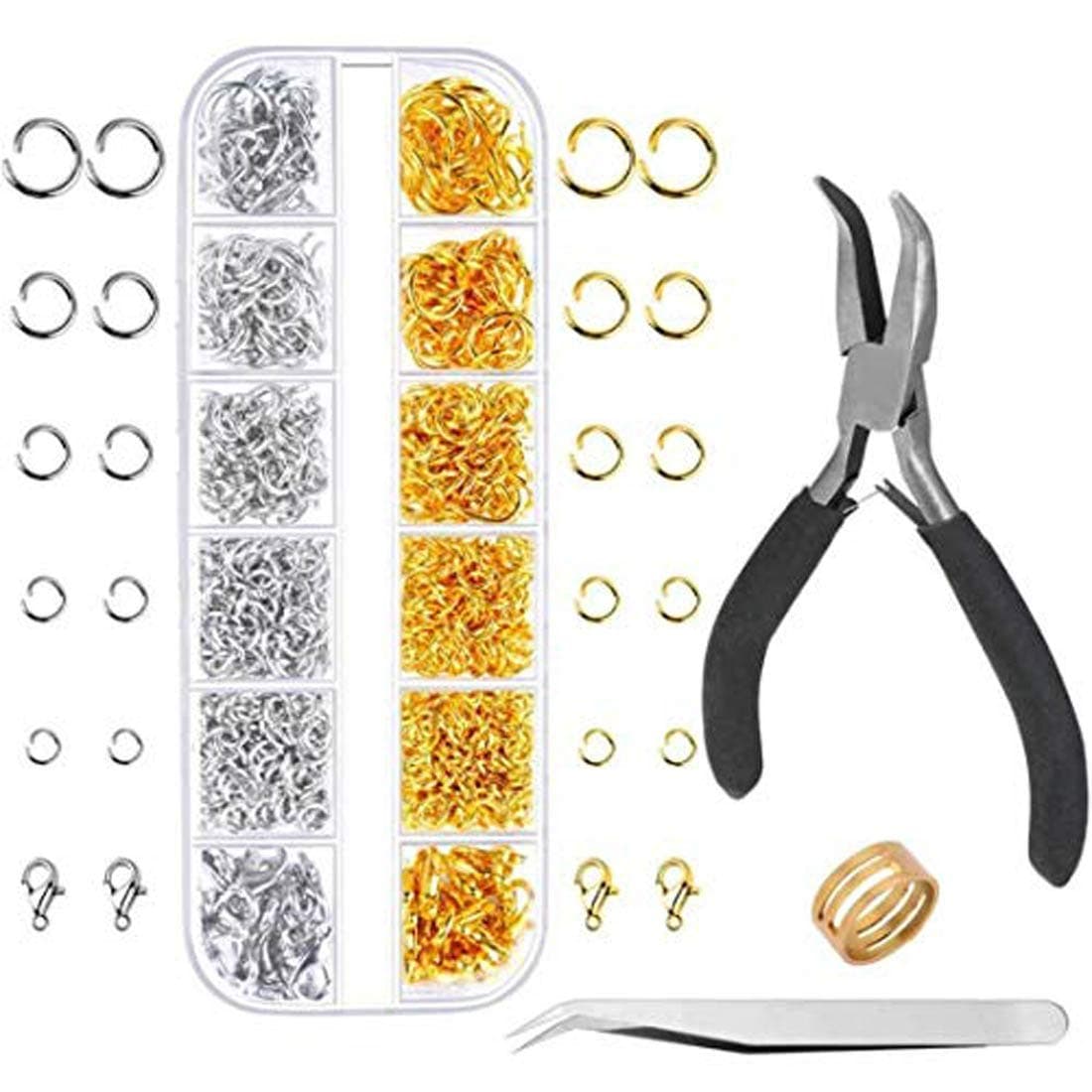 DIY Crafts Design No # 3, Pack Of 1 Set, Jump Rings for Jewelry Making Supplies and Necklace Repair with Jump Ring Pliers and Op (Design No # 3, Pack Of 1 Set)