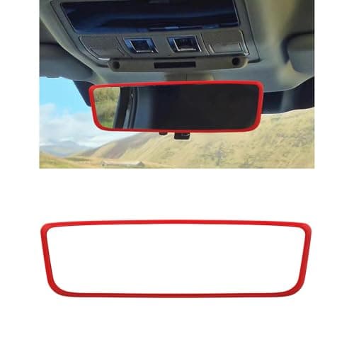Wevdn Rear View Mirror Protector Frame Silicone Car RearView Mirror Cover Compatible with Model 3 and Y Auto Interior Decoration Gifts Car Accessories Red