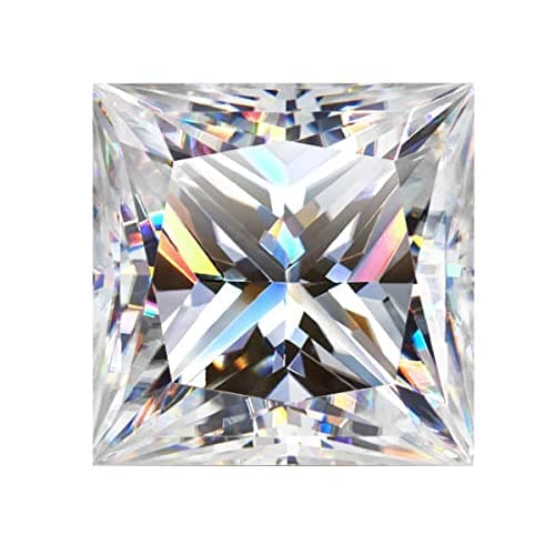 Princess Square Cut D/VVS1 Loose Moissanite Gemstones Size: 7.0x7.0mm, 2.00-carats DEW