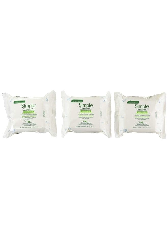 Micellar Makeup Remover Wipes 25 Count (3 Pack)