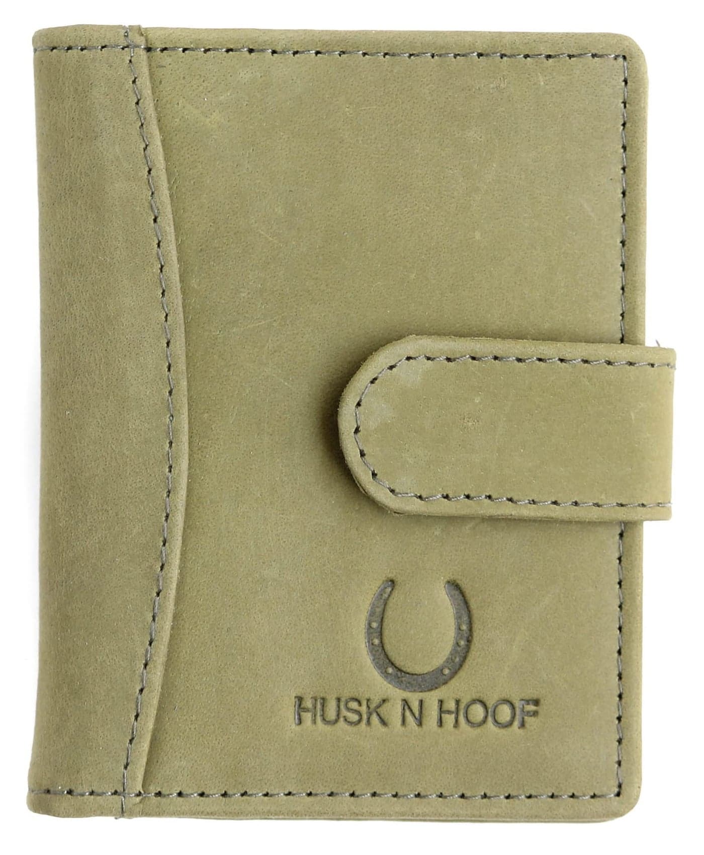 Husk N Hoof RFID Protected Leather Credit Card Holder Wallet for Man Women | Card Holder for Men Woman | Hunter Green (20 Card Slots)