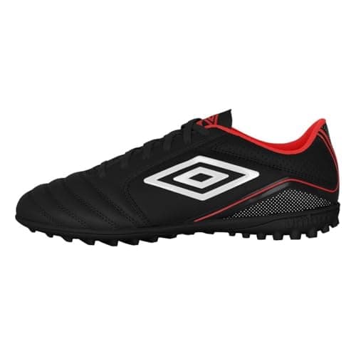 Umbro Men's Classico 12 TF Turf Soccer Shoes, Black/White/Red, 12.5