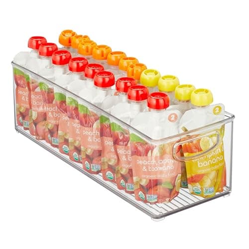 InterDesign iDesign Recycled Plastic Stackable Storage Bin with Handles Clear