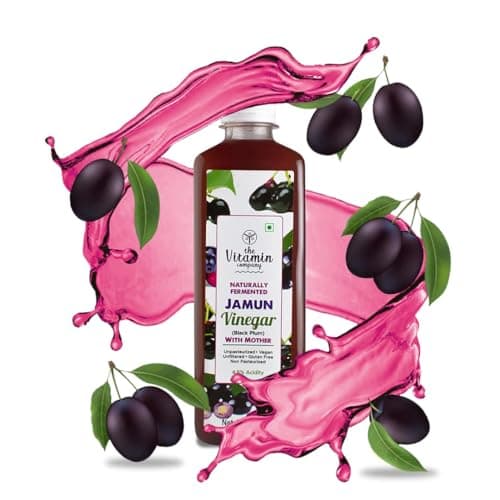 The Vitamin Company Organic Jamun Vinegar with Mother 500 ml - Raw & Unfiltered and Unpasteurized | Manages Weight, Blood Sugar & Prevent Urinary Infection Health | Made with Organic Jamun Fruits | Manages Weight, Regularises Blood Sugar Levels & Prevent Urinary Infections | Ideal for Detox & Wellne