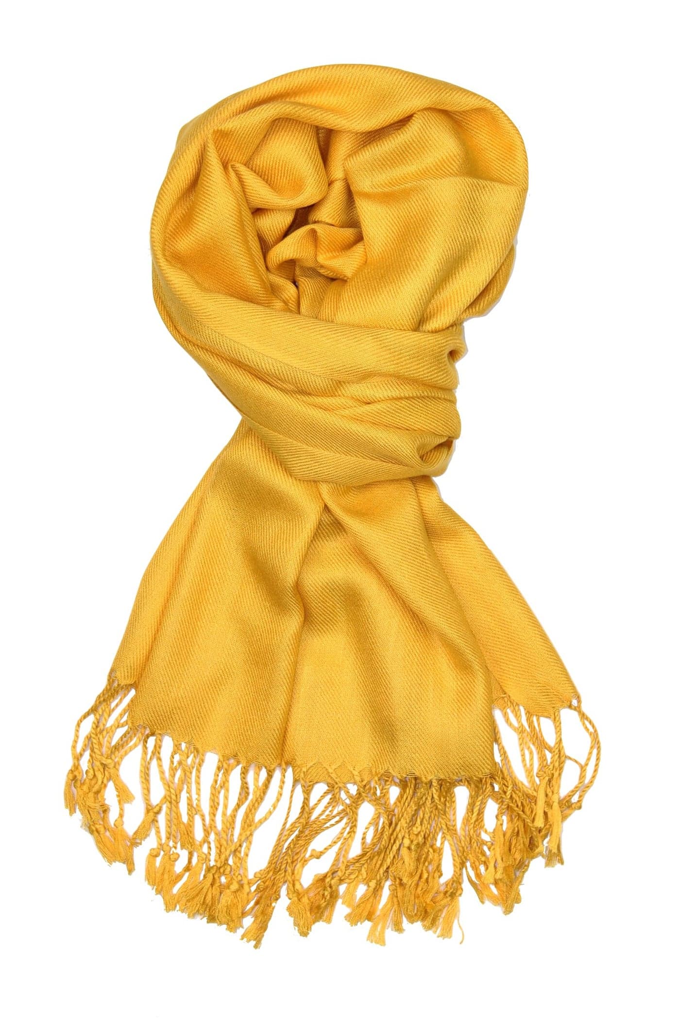 Achillea Large Soft Silky Pashmina Shawl Wrap Scarf in Solid Colors (Gold)