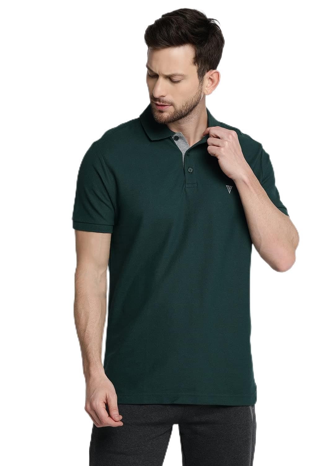 Van Heusen Men's Regular Polo Shirt (IHTS1LSG60032_Green 2XL)