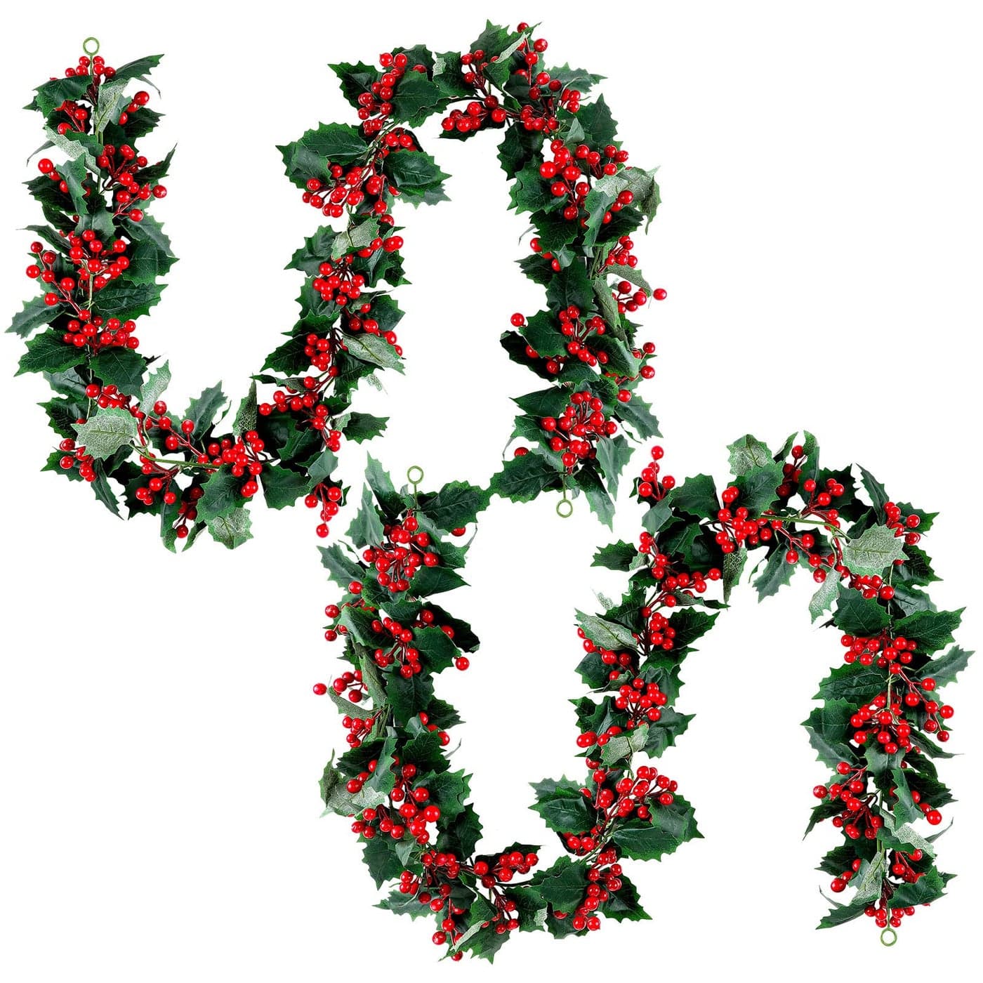 12 ft Red Berry Christmas Garland Flexible Artificial Berry Indoor Outdoor Home Fireplace Decoration Xmas Pine Farmhouse Garland for Winter Christmas Holiday New Year PartyRed Green
