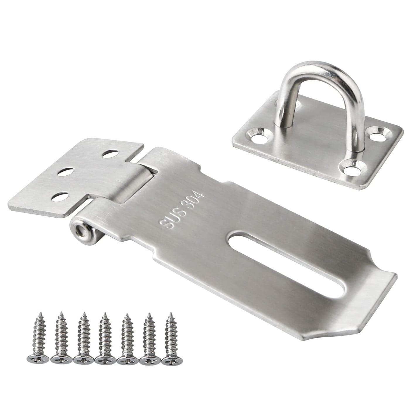 Alise 3 Inch Heavy Duty Door Lock Hasp Latch SUS 304 Stainless Steel Padlock LatchSafety Hasp Lock with Wooden FenceBarn DoorOutdoor FenceShed DoorCabinet Brushed Nickel MS93A