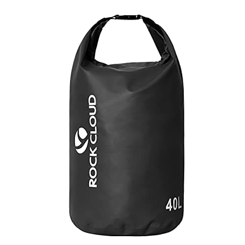 ROCK CLOUD Dry Bag Waterproof 40L Dry Sack for Kayaking Rafting Boating Beach Surfing Swimming Canoe Camping Hiking Fishing Ski, Black