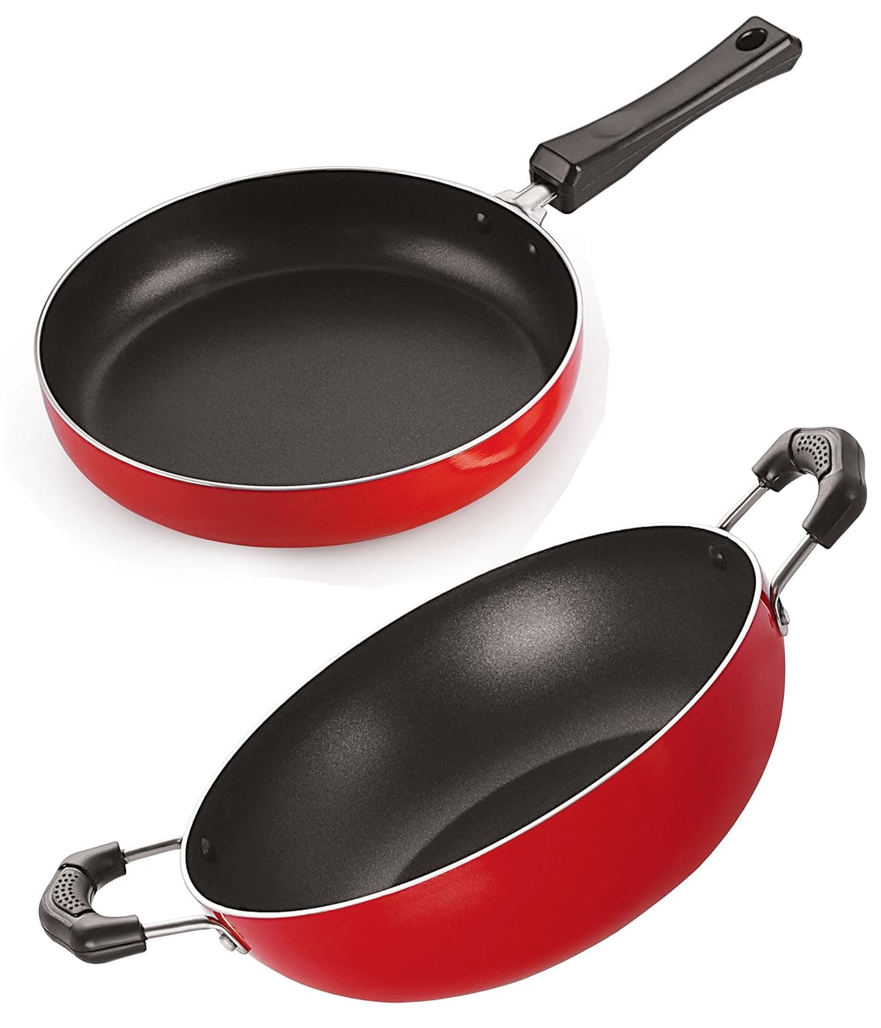 Nirln NonStick Gas Compatible Aluminium Kitchenware Combo Gift Set with Bakelite Handle 26mm_FP11_KD11