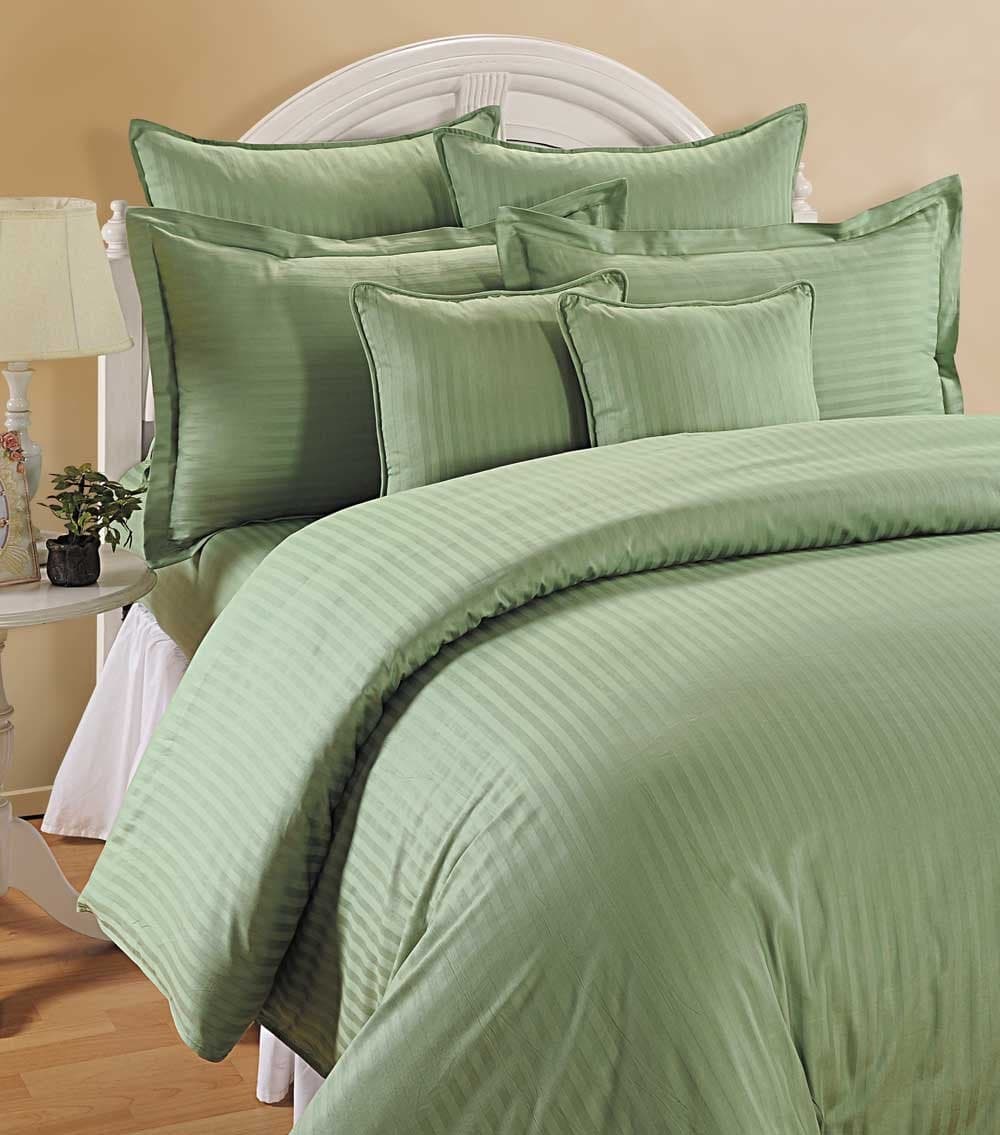Swayam Sonata Collection Cotton Double Bedsheet with 2 Pillow Covers Light Green