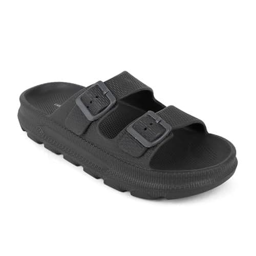 Carlton London Men's Slip-On Buckle Slider Colour-D GREY, Size-UK 8