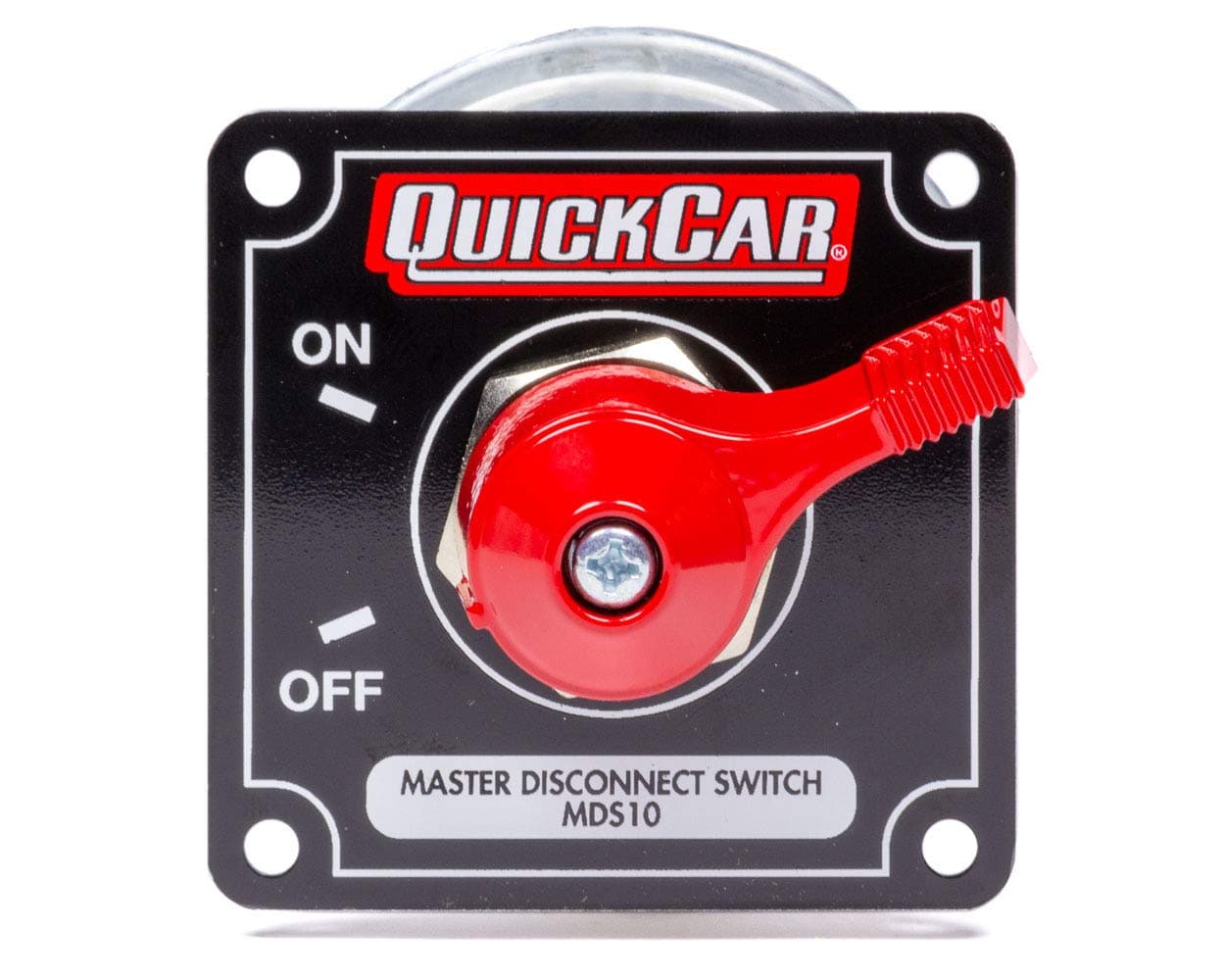 QuickCar Racing Products 55010 Red 212 High x 212 Wide Handle Battery Master Disconnect Switch with Black Mounting Panel