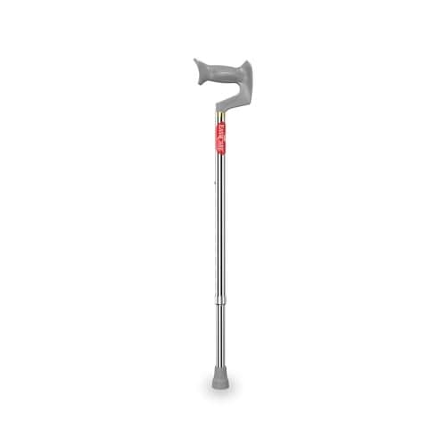 EASYCARE® Premium Walking Stick | Lightweight Aluminium with 10 Height Levels Adjustable | Ergonomic Handle, Anti-Slip Base | Support for Old Age Seniors, Men, Women & Patients (Single Leg)