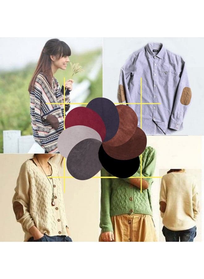 PH PandaHall 14pcs Elbow Patches 7 Colors Iron On Patches Oval Elbow Suede Fabric Appliques Cloth Sew On Knee Patches Repair Patches for Sweatshirt Loose T Shirt Jeans Jacket Tops, 4.3 x 5.5Inch