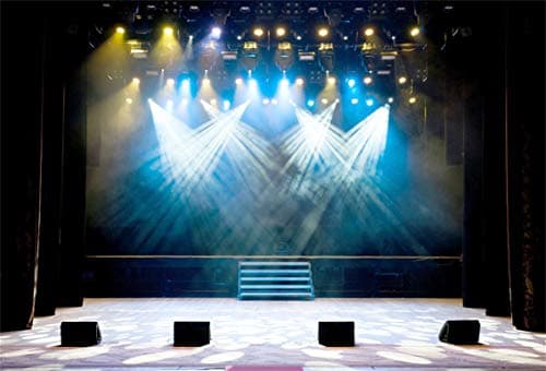 Leyiyi 9x6ft Luxury Stage Spotlight Backdrop Concert Live Plateform Banner Vintage Curtain Celebrity Background Drama Music Show Kids Birthday Adults Vlogger Portrait Studio Prop Vinyl Wallpaper