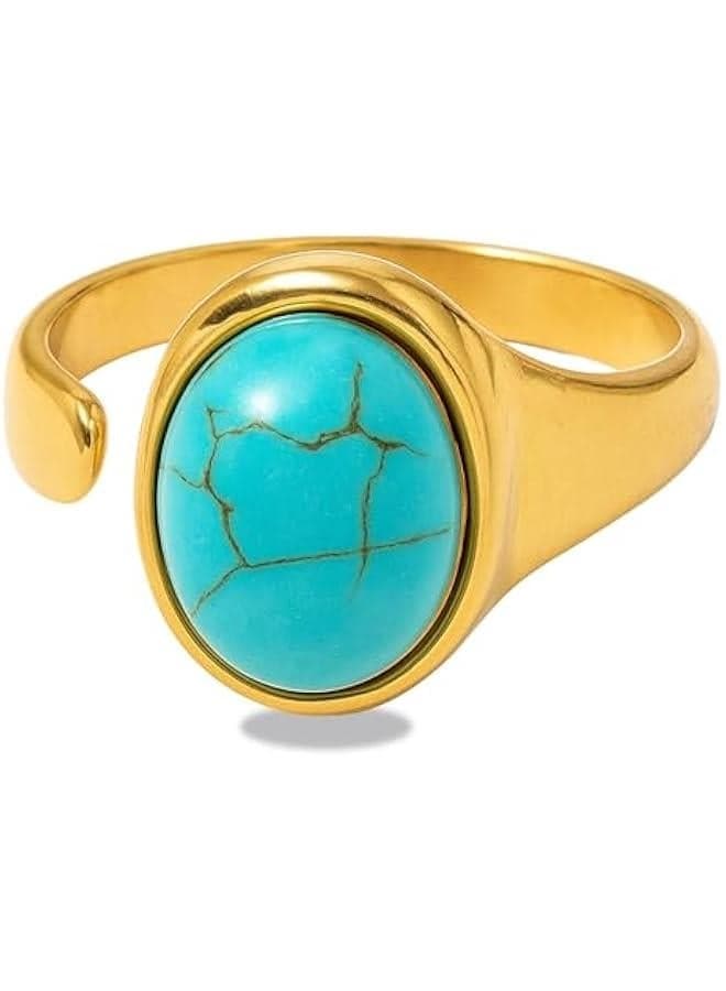 Bohemian Turquoise Ring for Women, 925 Silver Vintage Cowgirl Jewelry, Western Statement Turquoise Jewelry for Women