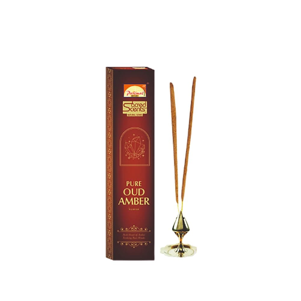 Parimal (A6) - Sacred Scents Natural Pure Oud Amber Incense Sticks | Pack of 6-20 Grams X 6 = 120 G | Natural | Traditional | Hand Rolled Agarbathi |